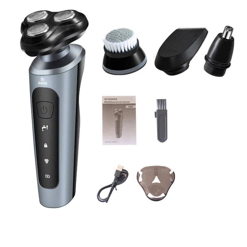 Waterproof Electric Shaver for Men | Wet & Dry, Rechargeable Rotary Razor