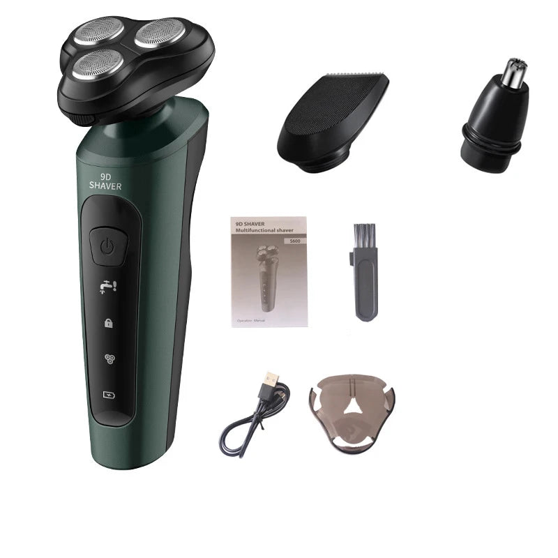 Waterproof Electric Shaver for Men | Wet & Dry, Rechargeable Rotary Razor