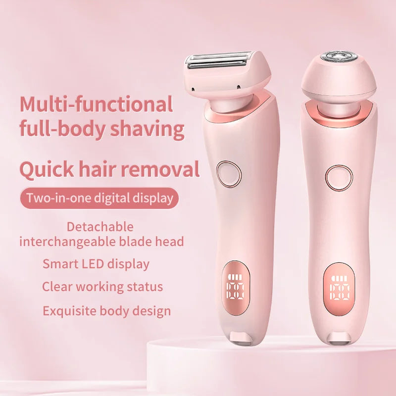 2-in-1 Waterproof Electric Epilator & Shaver | Rechargeable Hair Remover for Face & Body